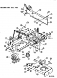 Ersatzteile MTD Rasentraktor E/165 Typ: 13CO768N678  (2000) Mähwerksaushebung, Rahmen hinten, Räder hinten 