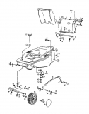 Ersatzteile MTD Benzin Rasenmäher ohne Antrieb GE 45 C Typ: 11B-T38V678  (1999) Höhenverstellung, Räder 