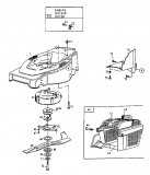 Ersatzteile MTD Benzin Rasenmäher mit Antrieb GES 45 Typ: 12B-T02Z678  (2000) Grasfangkorb, Messer, Motor 