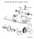 Ersatzteile Stinnes Pro Motormäher mit Antrieb SP 45 BR Typ: 12A-T14Z667  (1999) Getriebe, Höhenverstellung, Räder
