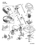 Ersatzteile MTD Elektro Rasenmäher ohne Antrieb 48 EM Typ: 18A-V4H-600  (2003) Grundgerät 
