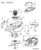 Ersatzteile Gutbrod Elektromäher HE 42 L Typ: 18C-L8F-664  (2002) Elektromotor, Grasfangkorb, Messer
