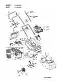 Ersatzteile MTD Benzin Rasenmäher ohne Antrieb 46 PT Typ: 11C-661A600  (2004) Grundgerät 