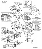Ersatzteile Lawnflite Motormäher mit Antrieb 383 SPE Typ: 12CE618K611  (2002) Grundgerät