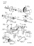 Ersatzteile Lawnflite Motormäher mit Antrieb 382 SP Typ: 12B-T18V611  (2002) Getriebe, Höhenverstellung, Räder