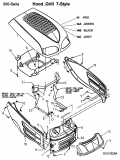 Ersatzteile Raiffeisen Rasentraktoren RMH 514-105 A Typ: 13BM507N628  (2005) Motorhaube 7-Style