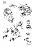 Ersatzteile Fleurelle Elektromäher E 453 Typ: 18D-T4H-619  (2004) Grasfangsack, Messer, Motor