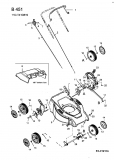 Ersatzteile Fleurelle Motormäher B 451 Typ: 11D-T41G619  (2004) Höhenverstellung, Mähwerksgehäuse, Räder