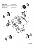 Ersatzteile Fleurelle Motormäher mit Antrieb BA 451 Typ: 12D-T53J619  (2004) Achsen, Räder