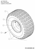 Ersatzteile MTD Rasentraktor 15.5/42 Typ: 13AM775S308  (2016) Räder hinten 20x8 ab 18.02.016 