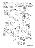 Ersatzteile Bolens Elektromäher BL 1033 EP Typ: 18B-M4D-684  (2006) Höhenverstellung, Räder