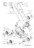 Ersatzteile Fleurelle Motormäher B 451 Typ: 11E-T41G619  (2006) Höhenverstellung, Räder
