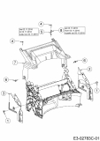 Cub Cadet Ersatzteile Motormäher mit Antrieb LM3 DR53es 12BCPVS7603  (2017) Abdeckung hinten, Holmbraketten