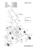 Ersatzteile MTD Benzin Rasenmäher ohne Antrieb 51 BC Typ: 11E-020D600  (2006) Grundgerät 