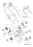 Ersatzteile MTD Benzin Rasenmäher ohne Antrieb 40 PO Typ: 11B-I1ML600  (2007) Höhenverstellung, Holm, Räder 