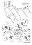 Ersatzteile MTD Benzin Rasenmäher ohne Antrieb 40 PO-HQ Typ: 11B-I1MD616  (2008) Höhenverstellung, Holm, Räder 