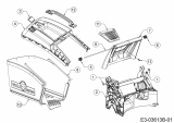 Ersatzteile WOLF-Garten Benzin Rasenmäher mit Antrieb Expert 460 A Typ: 12A-TUKC650  (2015) Grasfangsack, Heckklappe, Leitstück hinten 