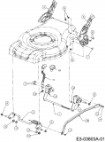 Ersatzteile MTD Benzin Rasenmäher ohne Antrieb 46 POHW Typ: 11C-J6MD600  (2008) Höhenverstellung 