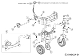 Cub Cadet Ersatzteile Motormäher mit Antrieb CC 53 SPO W 12AQC6J3603  (2015) Achsen, Höhenverstellung, Radträger vorn
