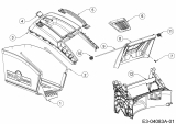 Ersatzteile WOLF-Garten Benzin Rasenmäher mit Antrieb Expert 530 A Typ: 12A-PUKC650  (2014) Grasfangsack, Heckklappe, Leitstück hinten 