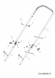 Ersatzteile MTD Benzin Rasenmäher mit Antrieb Smart 53 MSPB Typ: 12A-A05D600  (2014) Holm 