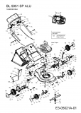Ersatzteile Bolens Motormäher mit Antrieb BL 5051 SPALU Typ: 12AMF8M1684  (2009) Grundgerät