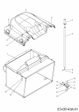 Ersatzteile Zubehör Kompakttraktoren Grasfangeinrichtung inkl. Entleerung für CC 2000/3000 RD Serie, 350 l Box, Manuelle Leerung Typ: 596-205-600  (2010) Grasfangkorb 350 Liter