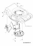 Ersatzteile MTD Benzin Rasenmäher ohne Antrieb 53 PB Typ: 11A-828R676  (2010) Einsatztopf Motor, Leitstück hinten 