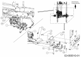 Ersatzteile MTD Rasentraktor Optima LE 145 H Typ: 13IM71KE378  (2017) Bremsstange, Bypassstange, Hinterachshalter rechts 