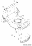 Ersatzteile MTD Benzin Rasenmäher mit Antrieb DL 53 SP Typ: 12A-84J6677  (2015) Mähwerksgehäuse, Stange für Heckklappe 