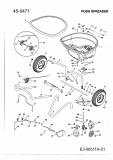 Ersatzteile Zubehör handgeführte Geräte Streuer 45-0471  (196-539-000) Typ: 196-539-000  (2010) Grundgerät