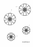 Ersatzteile WOLF-Garten Benzin Rasenmäher mit Antrieb Ambition 53 AKHW Typ: 12A-857D650  (2012) Radkappen 