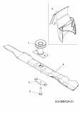 Ersatzteile MTD Benzin Rasenmäher mit Antrieb 48 SPB Typ: 12A-168R600  (2011) Messer, Messeraufnahme, Mulchstopfen 