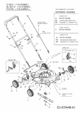 Ersatzteile MTD Benzin Rasenmäher ohne Antrieb P 51 PO Typ: 11A-07JR615  (2012) Grundgerät 