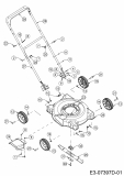 Ersatzteile MTD Benzin Rasenmäher ohne Antrieb 51 BC Typ: 11D-025J600 (2019) Grundgerät 