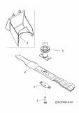 Ersatzteile WOLF-Garten Benzin Rasenmäher mit Antrieb Ambition 53 AHW Typ: 12B-858R650  (2013) Messer, Messeraufnahme, Mulchstopfen 