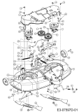 Cub Cadet Ersatzteile Rasentraktoren CC 1016 AF 13BD90AF603  (2015) Abdeckungen links und rechts Mähwerk F (38/96cm)
