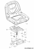 Ersatzteile WOLF-Garten Rasentraktor Scooter Pro Typ: 13A726HD650  (2020) Sitz, Sitzträger 