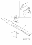 Ersatzteile MTD Benzin Rasenmäher mit Antrieb 48 SPB Typ: 12B-168R600  (2012) Messer, Messeraufnahme, Mulchstopfen 