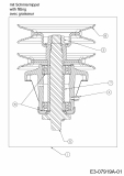 Ersatzteile Yard-Man Gartentraktoren AH 8200 Typ: 14AU804H643  (2000) Messerspindel 618-0431 mit Schmiernippel