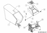 Ersatzteile MTD Benzin Rasenmäher ohne Antrieb Optima 46 PB Typ: 11A-TG5B600  (2013) Grasfangsack, Heckklappe, Leitstück hinten 