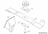 Ersatzteile MTD Benzin Rasenmäher mit Antrieb Optima 46 SPSBHW Typ: 12A-TH5E696  (2013) Messer, Messeraufnahme, Mulchstopfen 