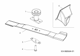Ersatzteile MTD Benzin Rasenmäher mit Antrieb Optima 53 SPBHW Typ: 12A-PH8T600  (2013) Messer, Messeraufnahme, Mulchstopfen 