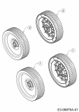 Ersatzteile MTD Benzin Rasenmäher mit Antrieb DL 53 SP Typ: 12A-84J6677  (2016) Räder 
