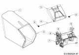 Ersatzteile MTD Benzin Rasenmäher ohne Antrieb 42 B Typ: 11A-LA5B600  (2015) Grasfangsack, Heckklappe, Leitstück hinten 