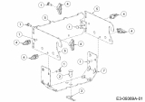 Ersatzteile Zubehör Garten- und Rasentraktoren Grasfangeinrichtung für A Serie (NX-15) mit Mähwerk Q (50/127cm) Typ: 19A30018100  (2015) Aufnahmebügel, Schraubensatz Aufnahmebügel