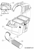 Ersatzteile Zubehör Zero Turn Grasfangeinrichtung für RZT 42 Typ: 19C70020OEM (2016) Grasfangsackdeckel, Obere Röhre, Schlauch