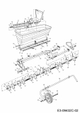 Ersatzteile Zubehör Garten- und Rasentraktoren Rasenlüfter mit Streuer 45-03011  (196-064-000) Typ: 196-064-000  (2016) Grundgerät
