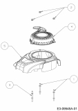 Ersatzteile MTD-Motoren Vertikal 1P57NH Typ: 752Z1P57NH  (2019) Gebläsegehäuse, Reversierstarter