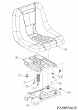 Ersatzteile WOLF-Garten Rasentraktor Scooter Pro Hydro Typ: 13A221HD650  (2016) Sitz, Sitzträger 